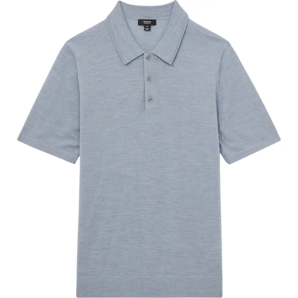 REISS MANOR Merino Wool Short Sleeve Polo Shirt
